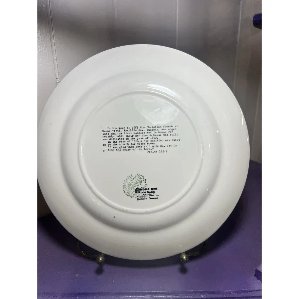 World Wide‎ Art Commemorative Plate Buena Vista Christian Church 1855